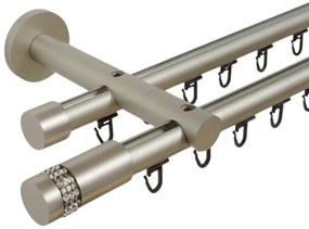 Galerie metal dubla PICIOR UNIVERSAL TEAVA PROFIL - XANTOS19/19 - CROM MAT (Alege marime: 400 cm)