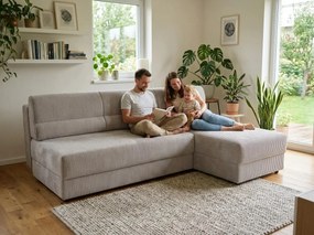 Coltar extensibil reversibil TAVERO 201x140 cm, bej deschis