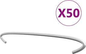 vidaXL Cârlige pentru gabioane, 50 buc., oțel galvanizat, 40 cm