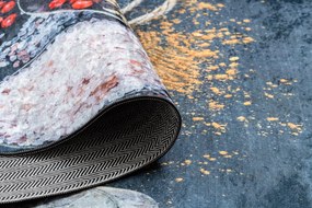 ANDRE 9002 covor lavabil linguri, condimente bucatarie, anti-alunecare - albastre / teracotă