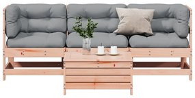 3250790 vidaXL Set mobilier de grădină cu perne, 4 piese, lemn masiv douglas