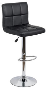 Scaun bar negru rotativ, reglabil pe inaltime, din piele sintetică ABS 191