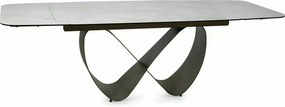 Masă extensibilă INFINITY, bej/cupru, sticlă securizată/ceramică/metal