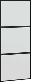 vidaXL Ușă glisantă, negru, 90x205 cm, sticlă securizată și aluminiu