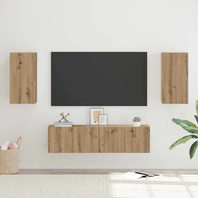vidaXL Set comodă TV cu raft 4 pcs stejar artizanal 30.5 x 30 x 60 cm