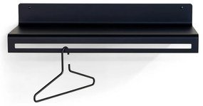 Cuier de perete negru cu raft din metal 78 cm Sway – Spinder Design