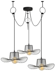 Lustră de 3 becuri Opviq lights Tel Hat, negru