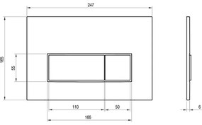 Ravak X01744 - Plăcuță de comandă UNI SLIM 24,7 x 16,5 cm, negru