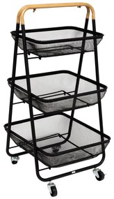 Cărucior de bucătărie MAYAJ, 3 coșuri