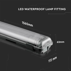 Corp de iluminat LED fluorescent T8 2xG13/22W/230V IP65 6400K 156 cm