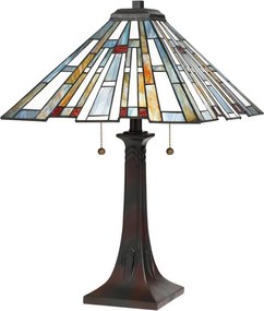 Quoizel QZ-MAYBECK-TL - Lampă de masă Tiffany MAYBECK, 2 x E27, 60 W, 230 V
