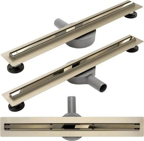 Set rigola dus plus capac inclus 100 cm Rea Neo Slim Mirror Gold Pro auriu
