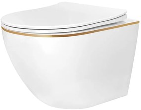 Vas WC suspendabil Rea Carlo Mini Tornado NF auriu EDGE