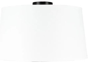 Plafoniera negru mat cu abajur alb 45 cm - Combi