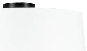 Plafoniera negru mat cu abajur alb 45 cm - Combi