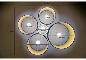 Duolla - Plafonieră ROLLER PENTO 5xE27/60W/230V antracit