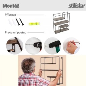 STILISTA Raft de perete,lemn întunecat 40 x 49,5 x 11,5 cm