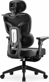 Scaun ergonomic, Sezut Translatie, cotiere 9D, tetiera 6D, suport lombar reglabil, spătar reglabil inaltime, pivotant, suport picioare, sezut buretat, Negru