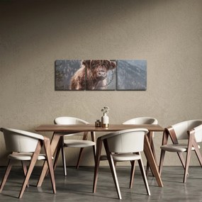 Tablou - Vaca Highlander (cu ceas) (90x30 cm)