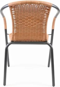 Scaun bistro de grădină, stivuibil, gri/natural
