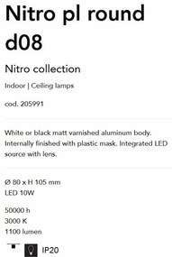 Spot LED aplicat modern Nitro pl round d08 BIANCO