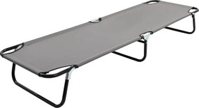 vidaXL Șezlong pliabil, gri, oțel