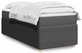 vidaXL Pat box spring cu saltea, gri închis, 80x200 cm, textil