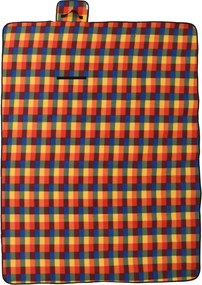 vidaXL Pătură picnic pliabilă, carouri multicolor, 200x150 cm catifea