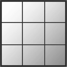 vidaXL Oglindă de perete, negru, 60x60 cm, metal