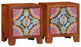 vidaXL Noptiera 2 buc 40x30x45 cm lemn masiv de salcam