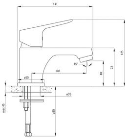 Set dulap baie cu lavoar si baterie Cersanit Como, alb