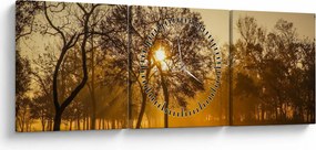 Tablou cu răsăsrit de soare (cu ceas) (90x30 cm)