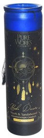 Arome Lumânare organică Myrrh&amp;Sandalwood 300 gîntr-un pahar înalt colorat cu panglică