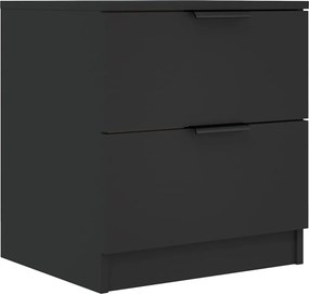 vidaXL Noptieră, negru, lemn prelucrat