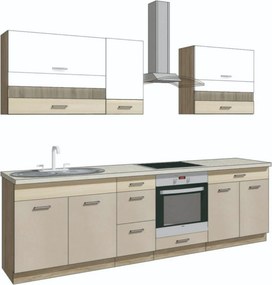 Set bucatarie PREMIO C, carcasa stejar sonoma/fronturi cappuccino si a