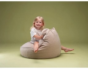 Fotoliu puf pentru copii bej cu tapițerie din catifea Bear – Wigiwama