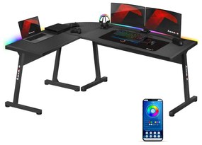 Masă PC de colț Hyperion 6.0 (negru + multicolor) (cu iluminat LED). 1087515