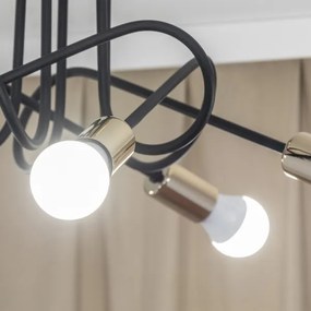 Lustră aplicată OXFORD 5xE27/15W/230V aurie/neagră