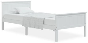 322181 vidaXL Cadru de pat, alb, 90x200 cm, lemn masiv de pin