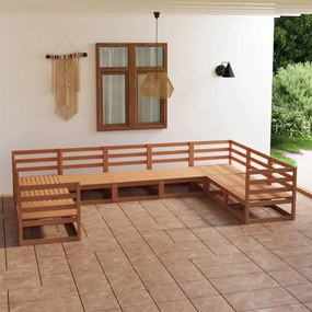 3076262 vidaXL Set mobilier de grădină, 9 piese, lemn masiv de pin