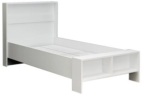 Pat de o persoană 100 cm Lopope (alb) (cu somieră). 1094837