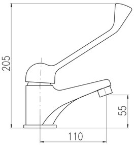 RAV Slezák SA626.0 - Baterie lavoar SAZAVA cu manetă medicală, crom lucios