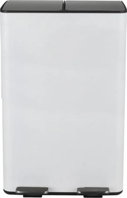 Coș de gunoi alb mat pentru reciclare/cu pedală 2x30 l din oțel Aliya – Spirella