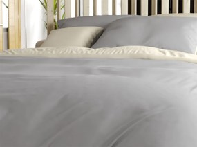 Lenjerie de pat din bumbac MONOCHROMATIC crem-gri Dimensiune lenjerie de pat: 70 x 90 cm | 140 x 200 cm