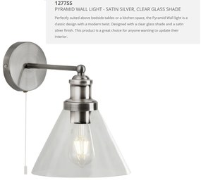 Aplica de perete design clasic Pyramid silver satin 1277SS SRT