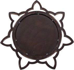 Oglinda de perete, bej, din lemn, aspect vintage, 86x4x84 cm