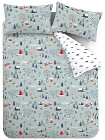 Lenjerie de pat din flanelă pentru pat de o persoană 135x200 cm Winter Scene – Bianca