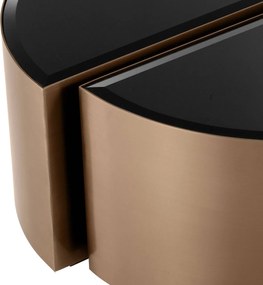 Set 2 masute laterale design elegant LUX Astra, cupru-negru 113933 HZ