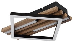 Plafoniera LED riflaj MDF cu efect de lemn OBRIEN