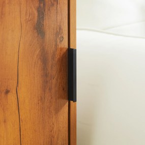HOMCOM Masa de consolă în design industrial, masă laterală, bufet, 1 dulap, Maro + Negru | Aosom Romania